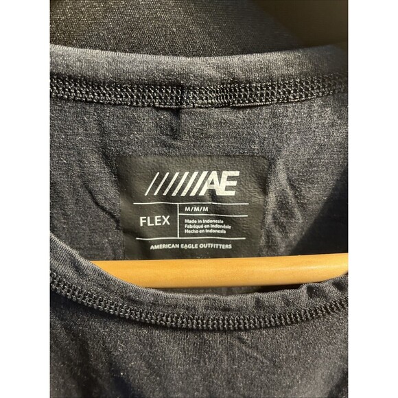 American Eagle Outfitters Flex Men Black Medium T-shirt Short Sleeve Crew Neck - Picture 2 of 12